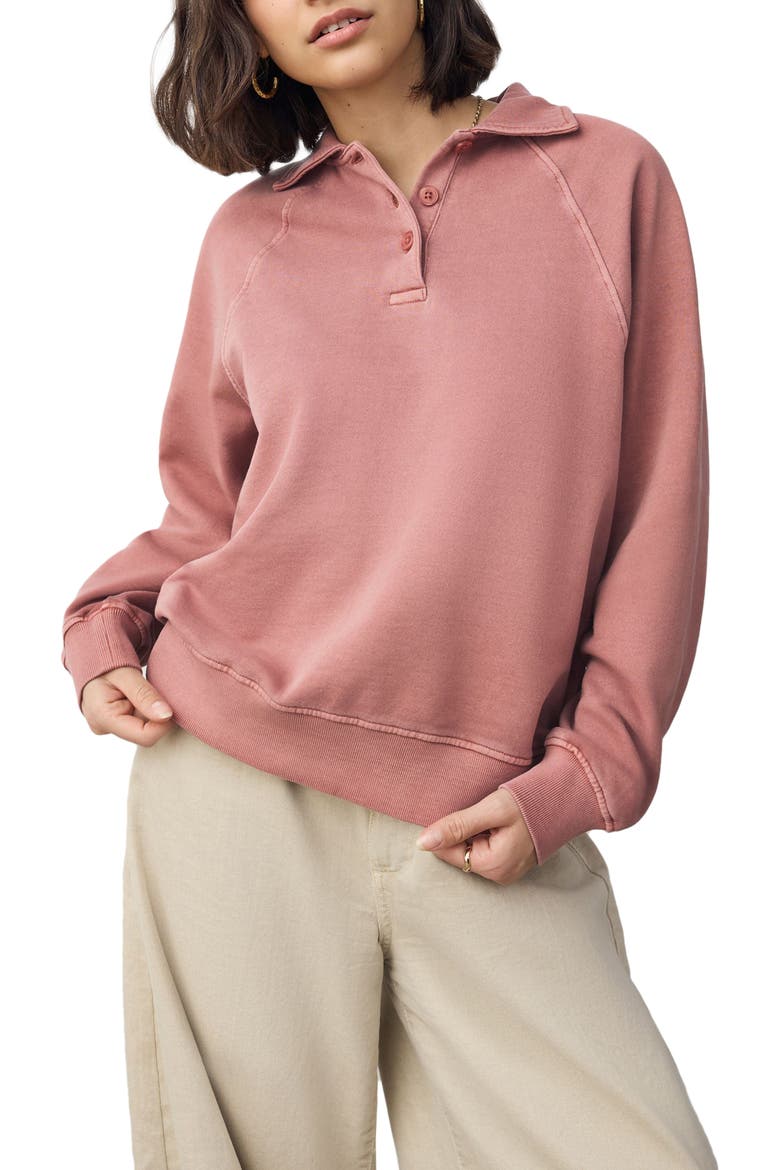 Cotton Polo Sweatshirt, Main, color, PINK