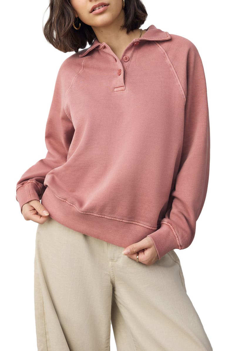 NEXT Cotton Polo Sweatshirt, Main, color, Pink