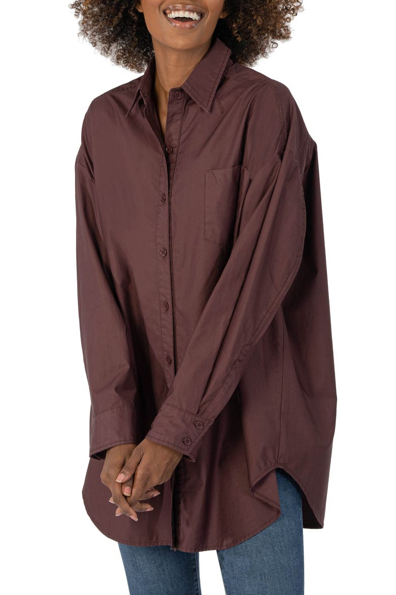 Tyra Oversize Tunic Shirt, Main, color, RAISIN