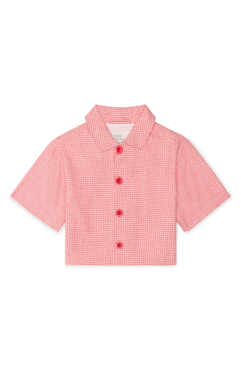 The Sunday Collective Kids' Houndstooth Short Sleeve Cotton Crop Jacket, Main, color,