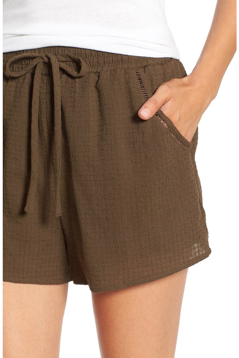 Woven Drawstring Shorts, Alternate, color, OLIVE
