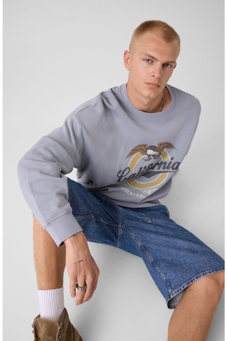 Eagle Graphic Sweatshirt, Alternate, color, LIGHT BLUE