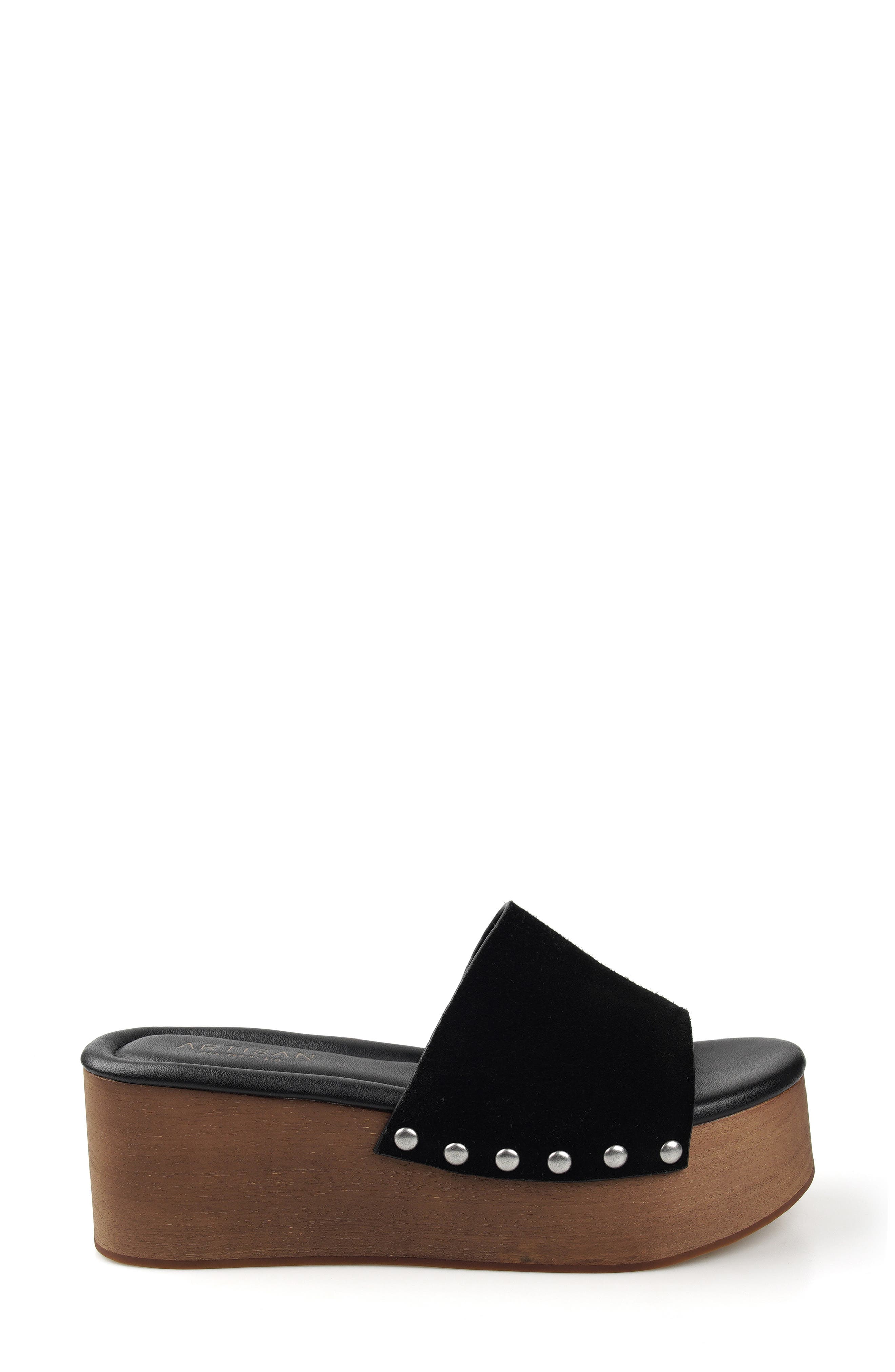 Fabia Slide Sandal, Alternate, color, BLACK SUEDE
