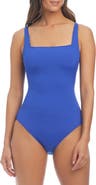 BLEU by Rod Beattie Square Neck Underwire One-Piece Swimsuit