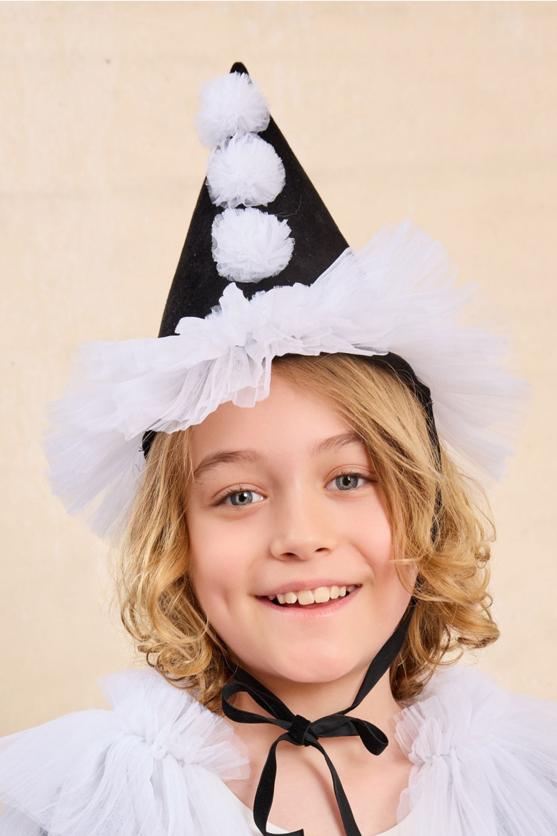 Pierrot Clown Hat for Kids, Alternate, color, Black