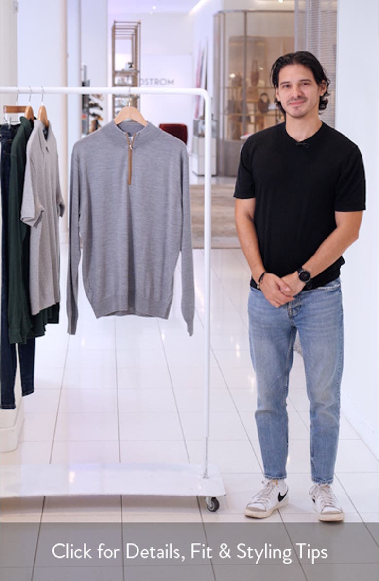 Autumn Crest Merino Wool Blend Quarter Zip Sweater, sales video thumbnail