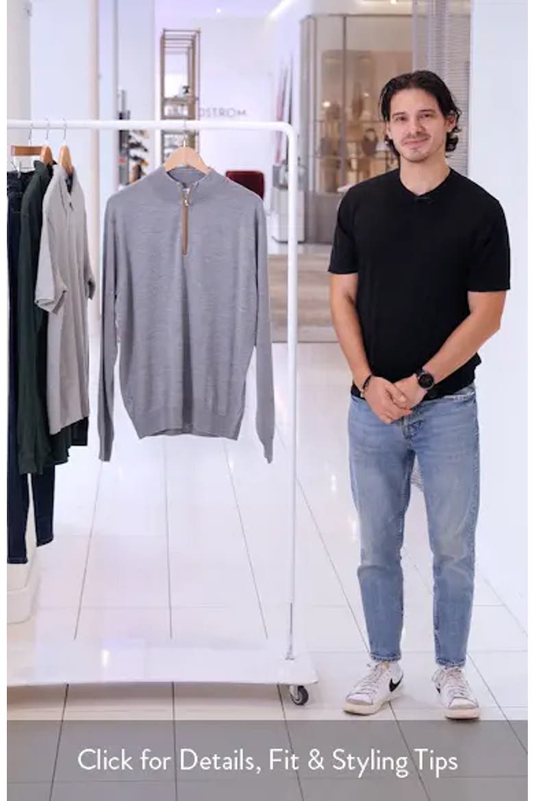Autumn Crest Merino Wool Blend Quarter Zip Sweater video