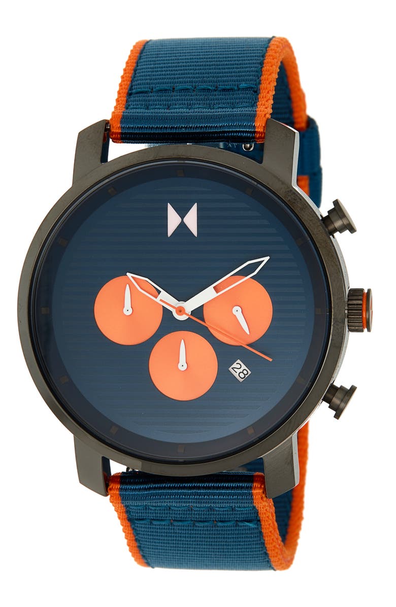 MVMT WATCHES Chrono Prixe Nylon Strap Watch, 45mm, Main, color,