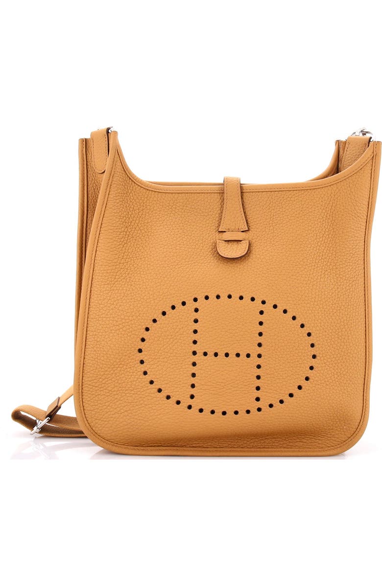 Pre-Owned Hermes Evelyne Bag Gen III Clemence PM, Main, color, Biscuit