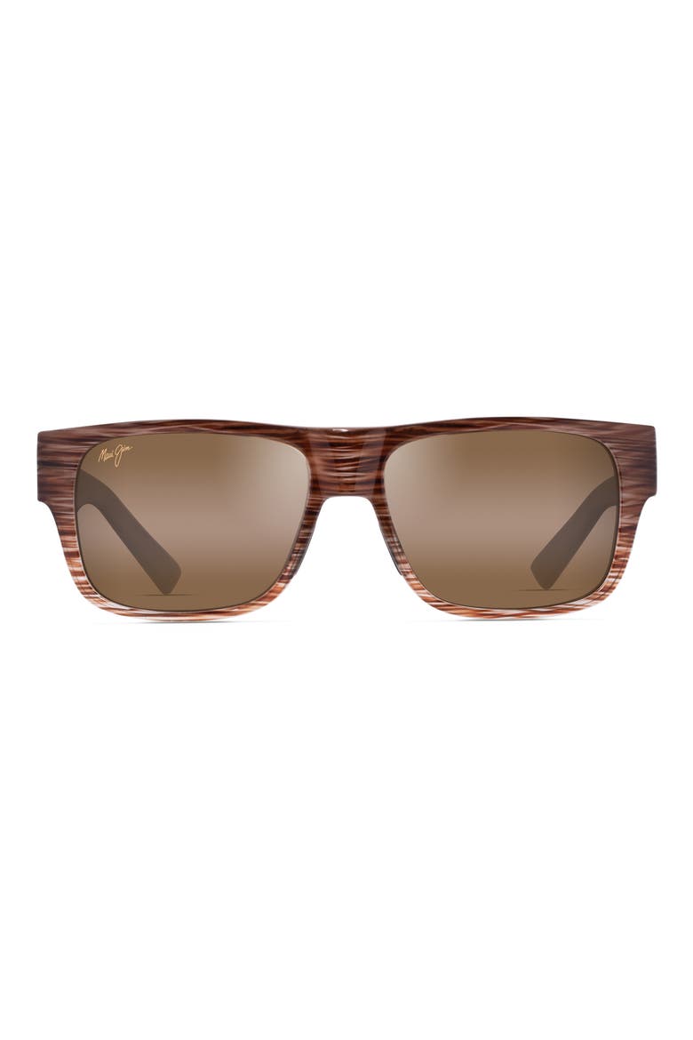 Keahi 56mm PolarizedPlus2® Rectangular Sunglasses, Main, color, BROWN