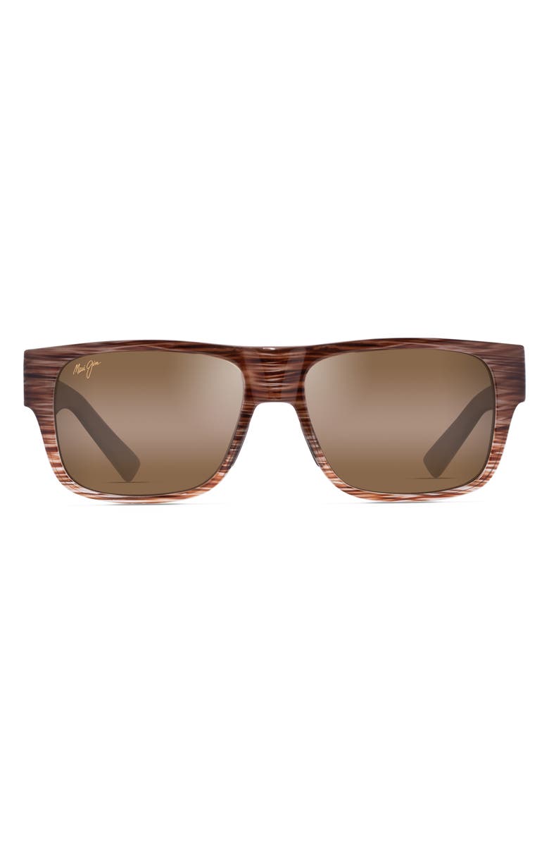 Maui Jim Keahi 56mm PolarizedPlus2<sup>®</sup> Rectangular Sunglasses, Main, color, Brown