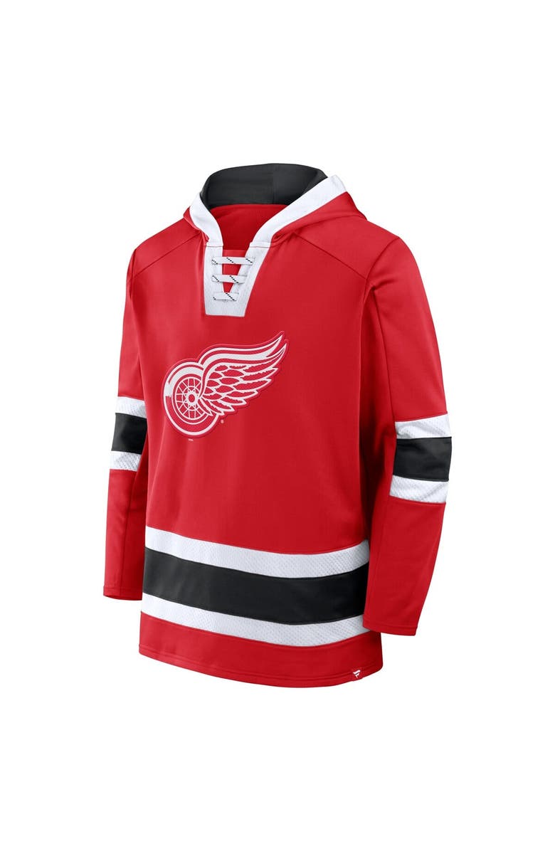FANATICS Men's Fanatics  Red Detroit Red Wings Inside Line Fleece Pullover Hoodie, Alternate, color, 