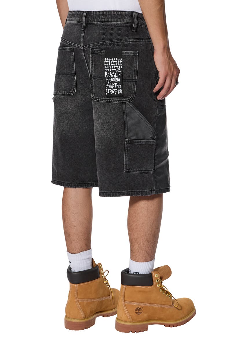 Ksubi Maxx Operator Torqued Denim Shorts, Alternate, color, Black