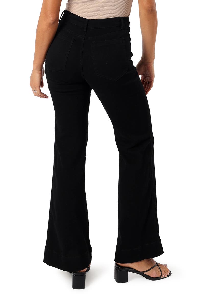 Nico Patch Pocket Super High Waist Wide Leg Jeans, Alternate, color, BLACK