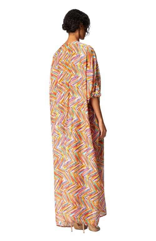 MISSONI MISSONI LONG KAFTAN IN PRINTED COTTON AND SILK BLEND 