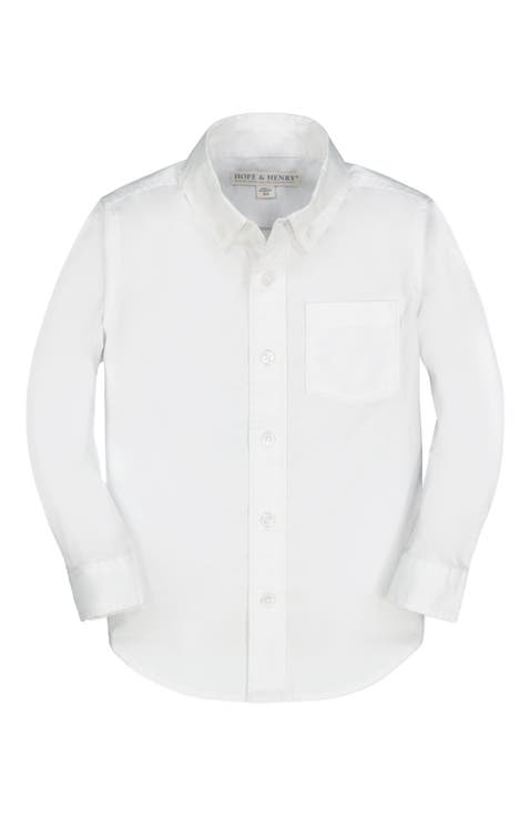 Boys' Organic Poplin Button Down Shirt, Infant