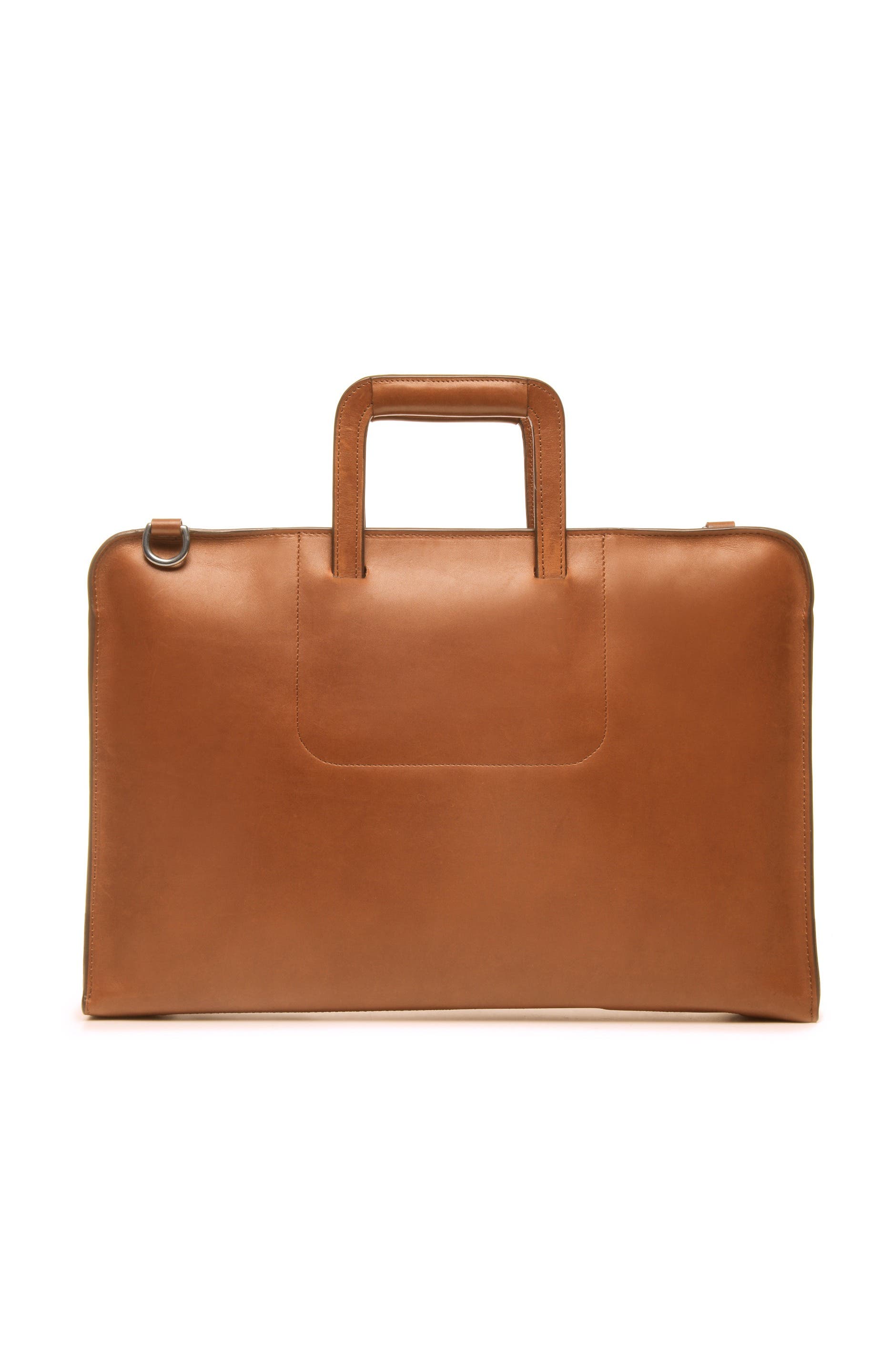 Jackson Zippered Leather Briefcase, Alternate, color, Tan