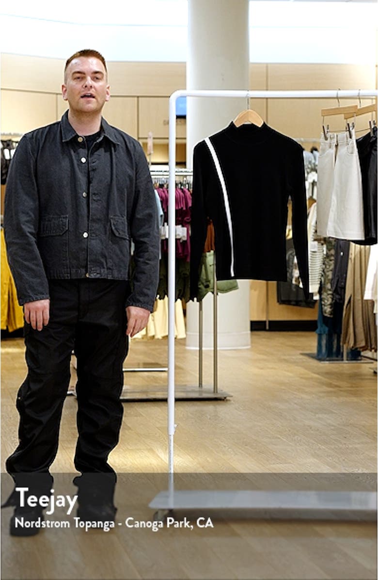 Anna Asymmetric Stripe Mock Neck Top, sales video thumbnail