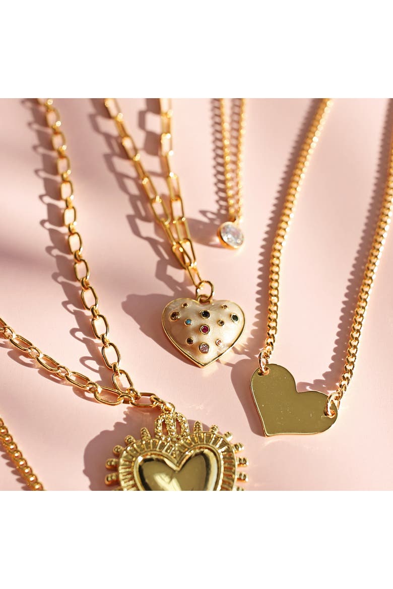 Rumor Heart Necklace, Alternate, color, Gold
