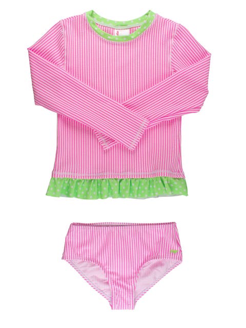 Long Sleeve Rash Guard 2-Piece Bikini Swimsuit