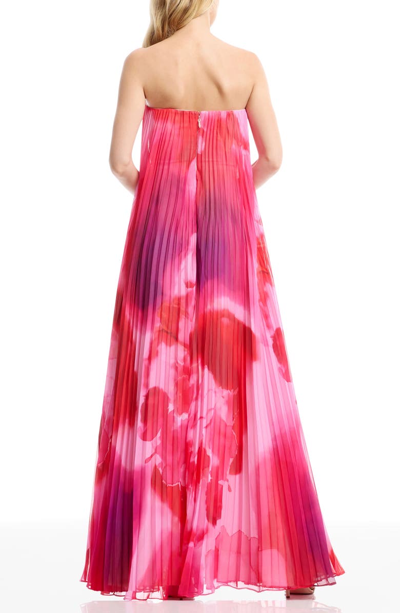 Dress the Population Kelston Strapless Chiffon Gown, Alternate, color, Blush Multi