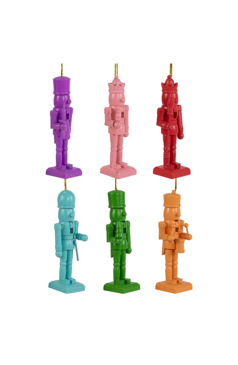 Northlight Nutcracker Wooden Christmas Ornaments - 5" - Multicolor - Set of 6, Alternate, color, Multi