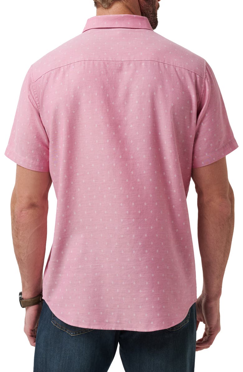 TravisMathew Early Check In Cotton Button-Up Shirt, Alternate, color, Heather Rose Wine