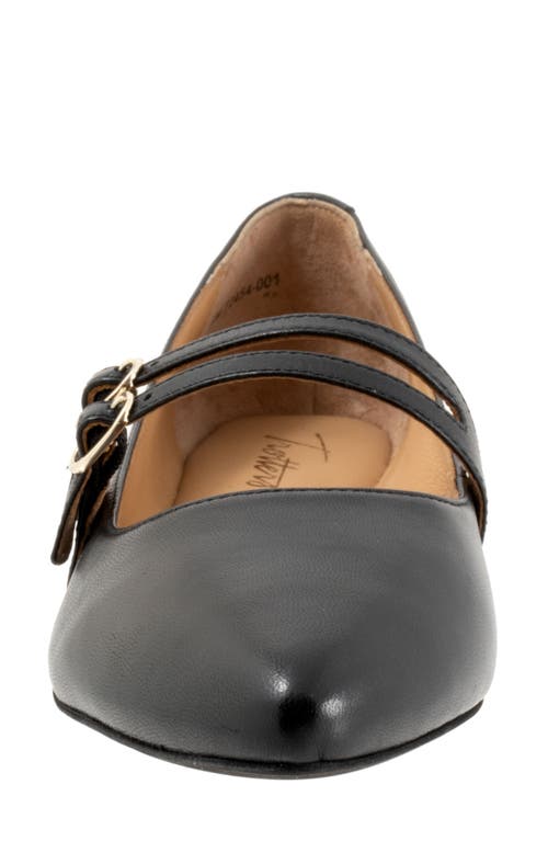 Trotters Emerald Pointed Toe Mary Jane Flat In Black