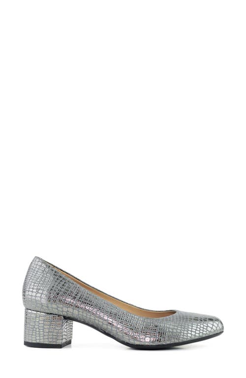 Marc Joseph New York Broad Street Pump In Metallic Pewter Gator