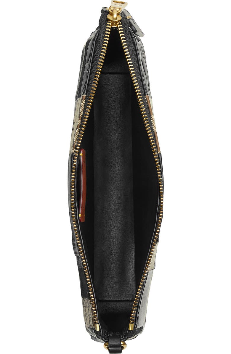COACH Plaza Patchwork Leather & Canvas Shoulder Bag, Alternate, color, Black Multi