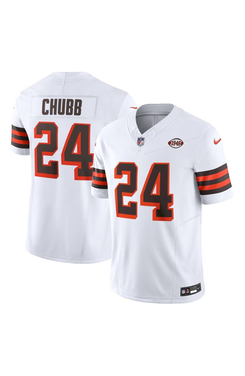 Nike Men's Nike Nick Chubb White Cleveland Browns Vapor F.U.S.E. Limited Jersey, Main, color,
