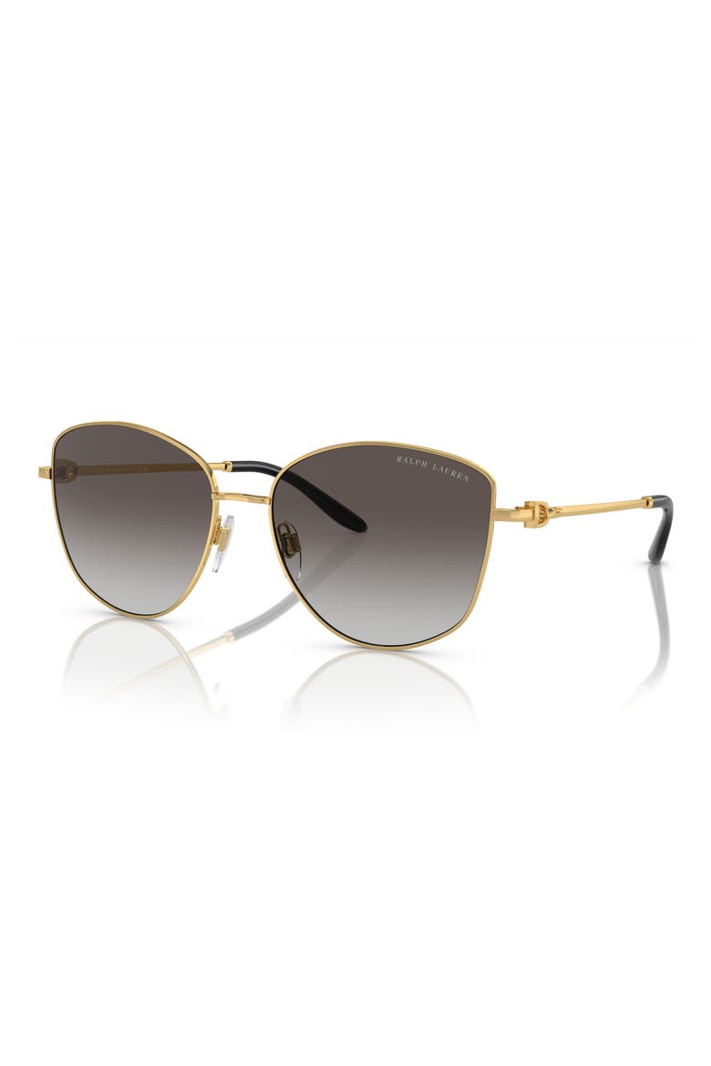 The Vivienne 59mm Gradient Round Sunglasses, Alternate, color, GOLD / GRADIENT GRAY
