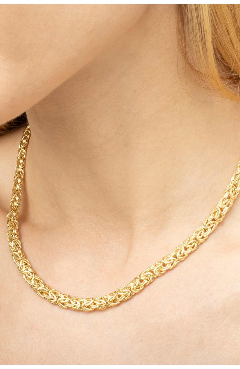 Oradina 14K Gold Byzantine Chain Necklace, Alternate, color, Yellow Gold