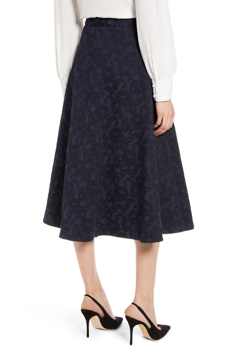 Jacquard Circle Skirt, Alternate, color, NAVY PEACOAT