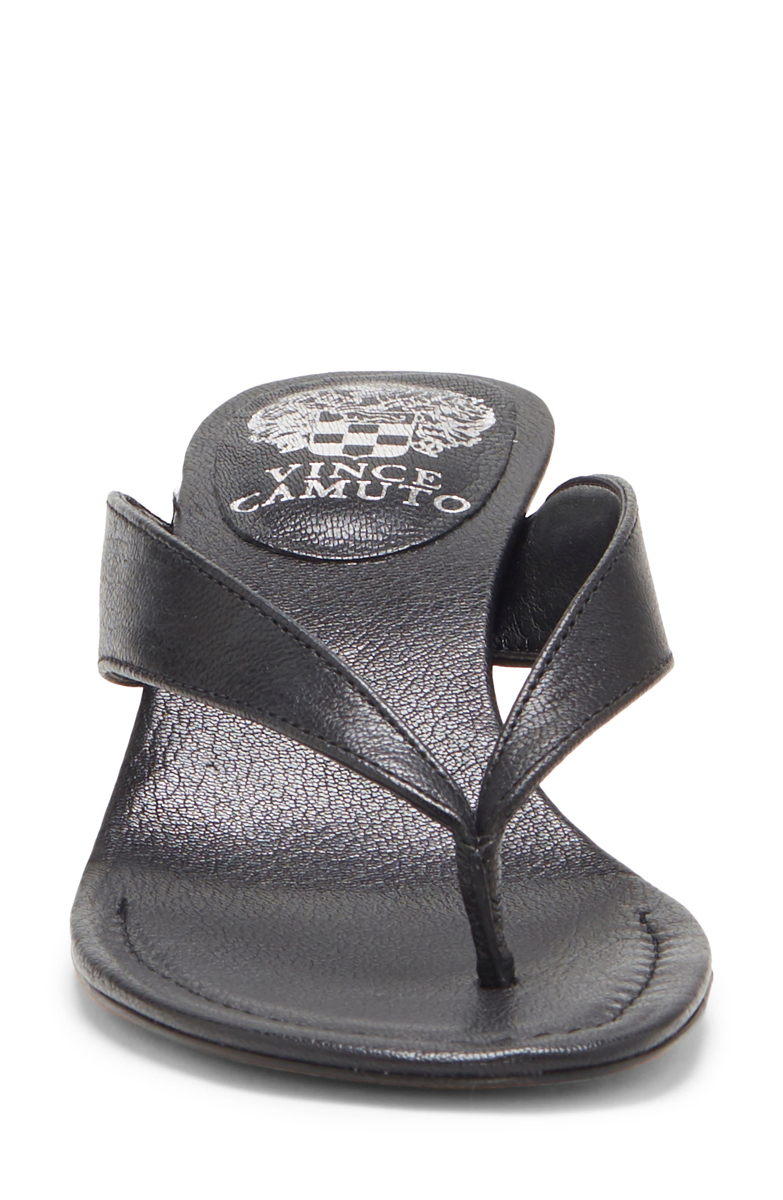 Marlinda Kitten Heel Flip Flop, Alternate, color, BLACK LEATHER