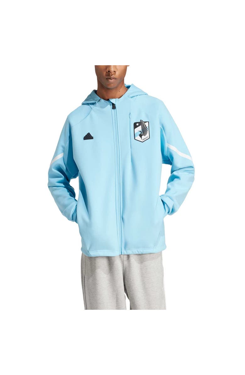 adidas Men's adidas Light Blue Minnesota United FC 2024 Anthem Travel Raglan Sleeve Full-Zip Jacket, Main, color, 