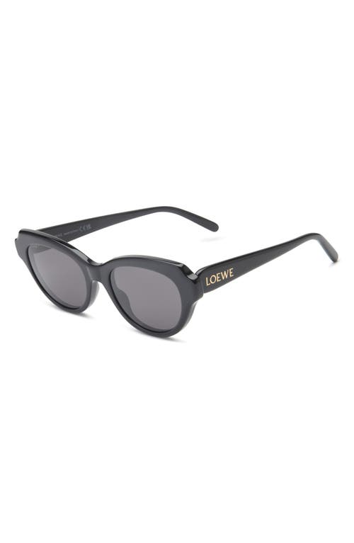Loewe Slim 53mm Round Sunglasses In Black