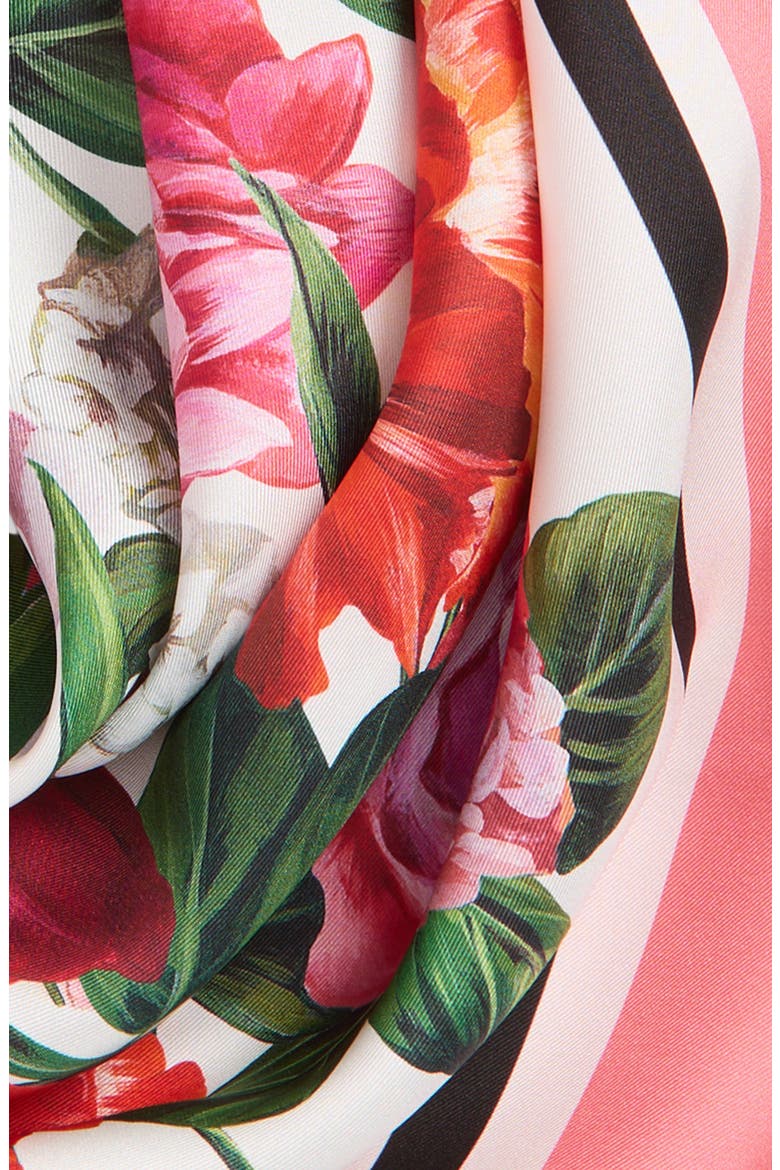 Rafia Floral Print Silk Scarf, Alternate, color, HA5QX FIORI FDO BCO NAT