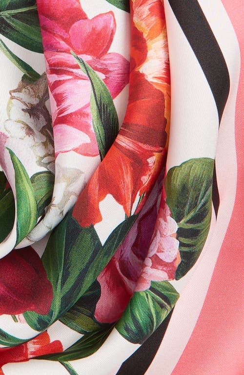 Dolce & Gabbana Printed Silk Foulard In Pink