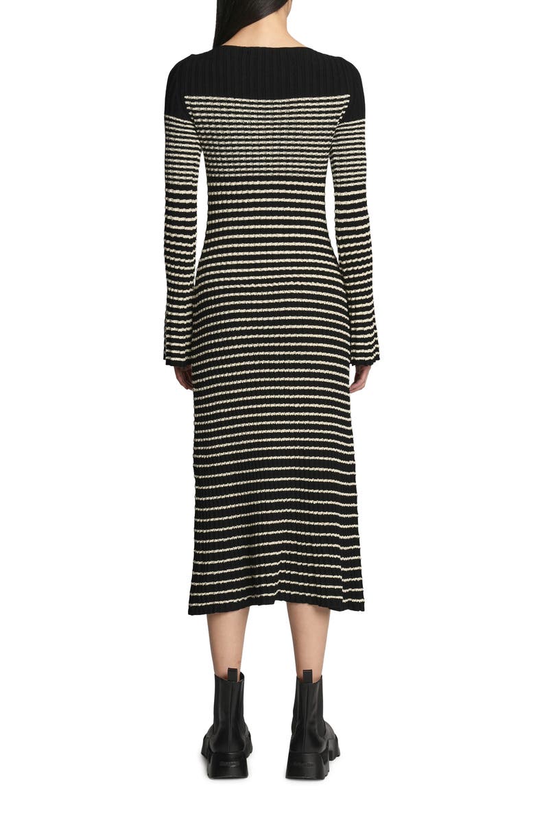 Proenza Schouler Bouclé Mini Stripe Long Sleeve Sweater Dress, Alternate, color,