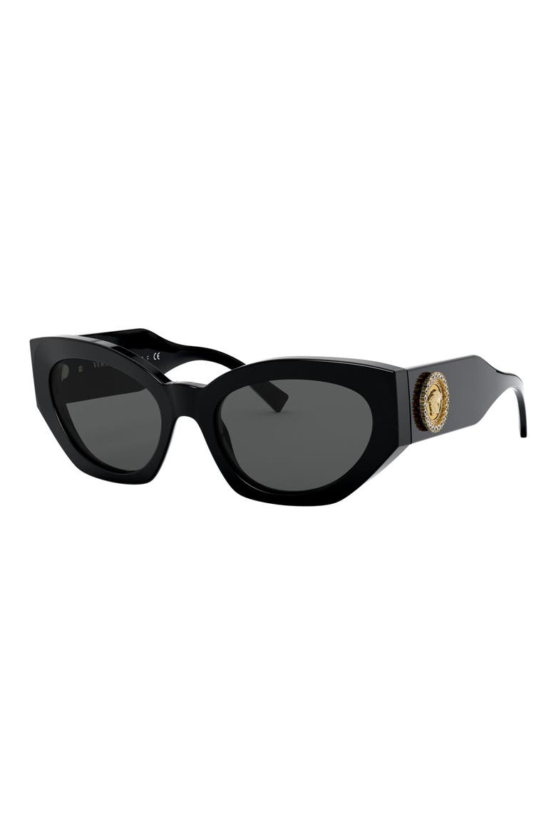 54mm Cat Eye Sunglasses, Alternate, color, BLACK
