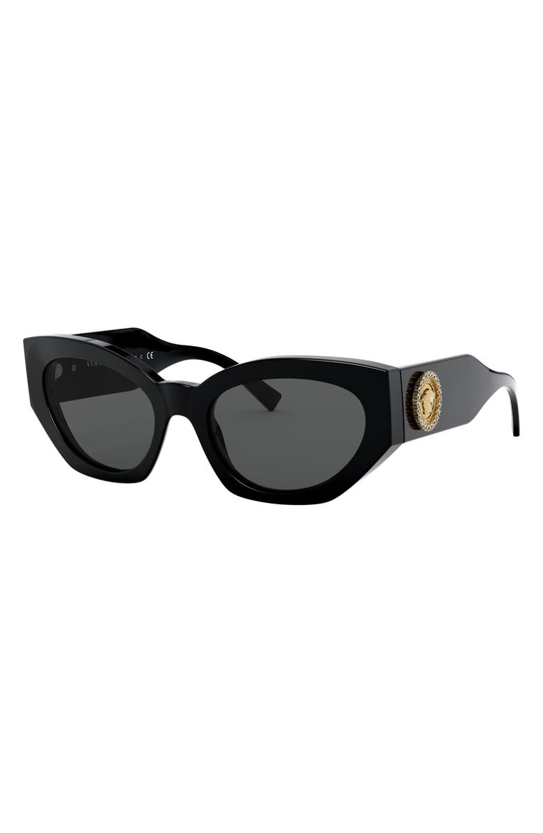 Versace 54mm Cat Eye Sunglasses, Alternate, color, Black