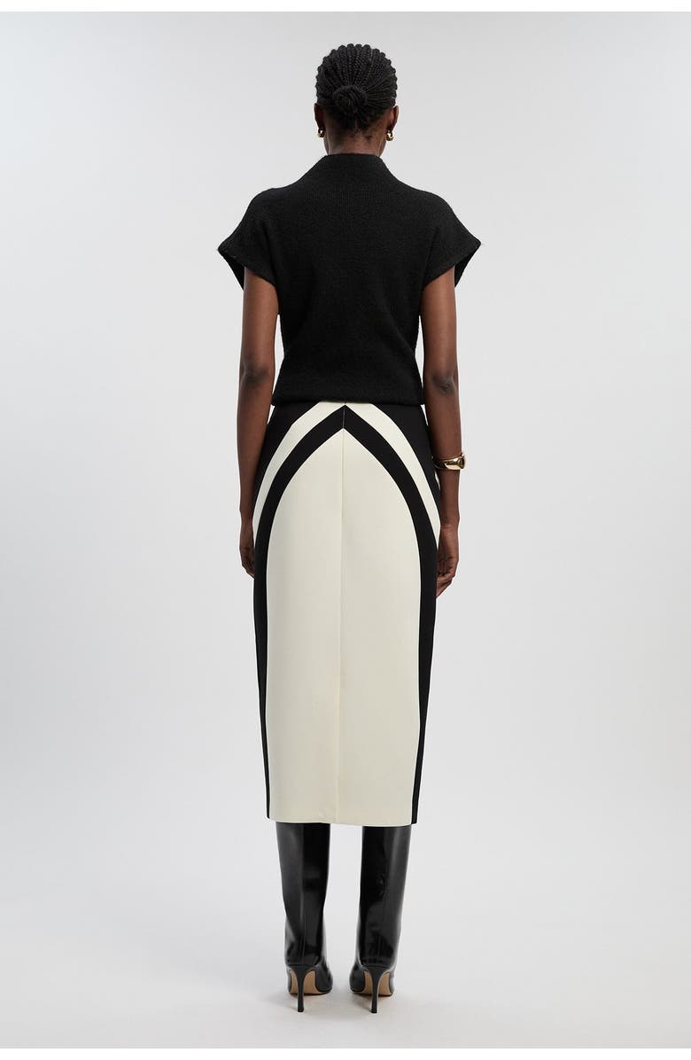 Karen Millen Colour Block Pencil Midi Skirt, Alternate, color, Mono