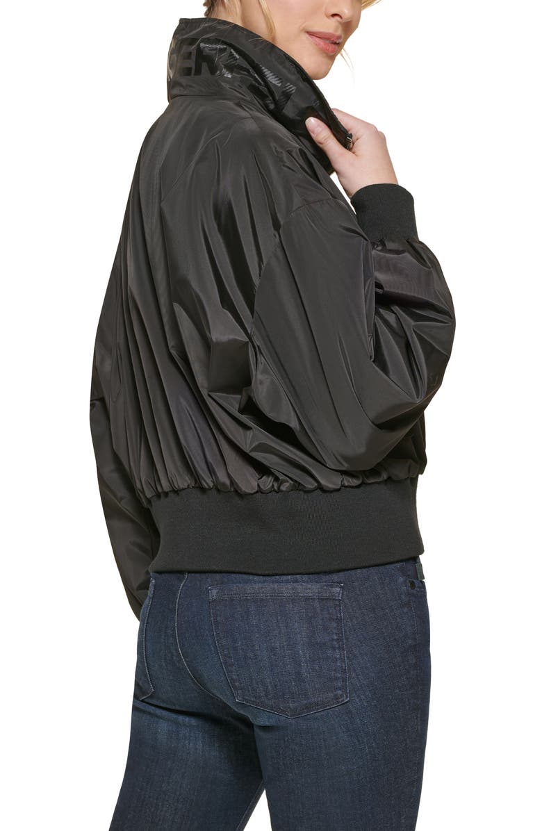 KARL LAGERFELD PARIS Raglan Sleeve Stand Collar Bomber Jacket, Alternate, color, 