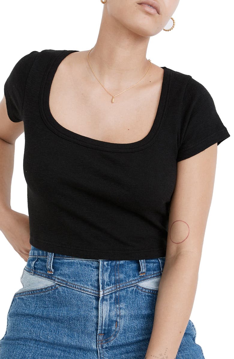 Madewell U-Neck Crop T-Shirt, Main, color, 