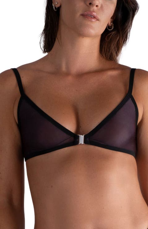 Lustrous Sheer Front Closure Triangle Bra