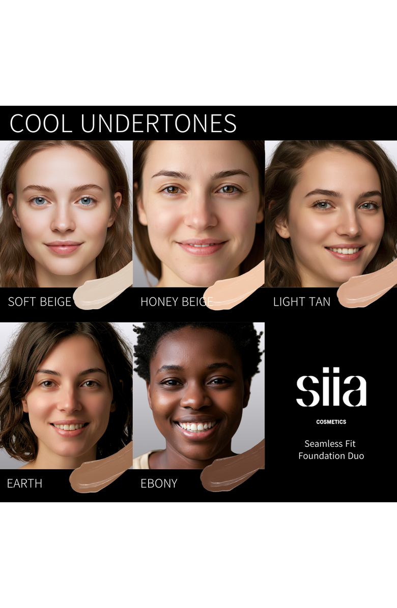 Siia Cosmetics Seamless Fit Foundation Duo, Alternate, color, Ebony