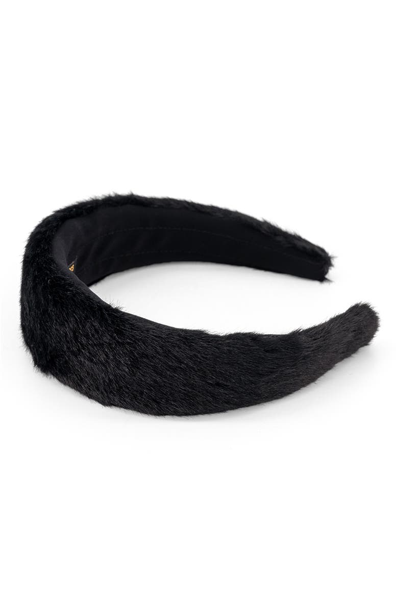 Alexandre de Paris Faux Fur headband, Alternate, color, Black