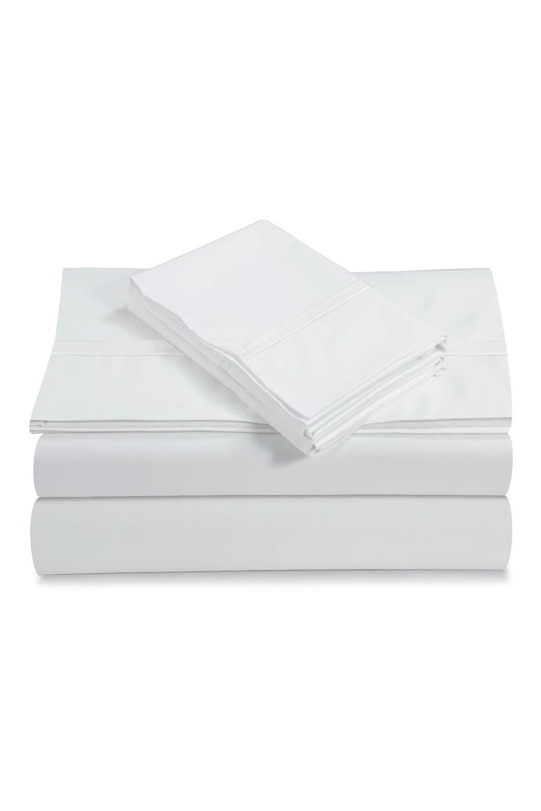 500 Thread Count Cotton Sateen Sheet Set, Main, color, WHITE
