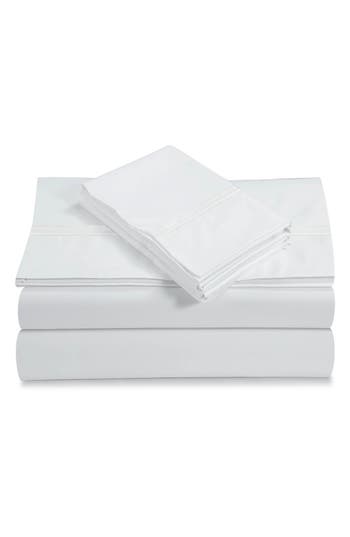 Azores Home 500 Thread Count Cotton Sateen Sheet Set In White